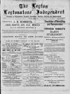 Leytonstone Express and Independent Saturday 09 March 1878 Page 1