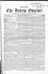 Hebrew Observer Friday 18 November 1853 Page 1