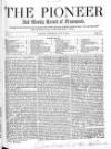 Pioneer and Weekly Record of Movements Saturday 03 May 1851 Page 1