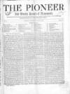 Pioneer and Weekly Record of Movements Saturday 24 May 1851 Page 1