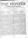 Pioneer and Weekly Record of Movements Saturday 07 June 1851 Page 1