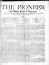 Pioneer and Weekly Record of Movements Saturday 21 June 1851 Page 1