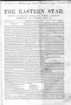Eastern Star Saturday 05 November 1853 Page 1