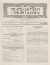 African Times and Orient Review Saturday 01 September 1917 Page 5