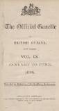 Official Gazette of British Guiana Monday 01 January 1894 Page 1