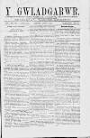 Y Gwladgarwr Saturday 07 August 1858 Page 1