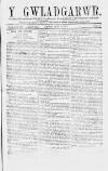Y Gwladgarwr Saturday 28 August 1858 Page 1