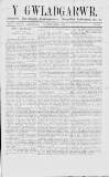 Y Gwladgarwr Saturday 04 September 1858 Page 1