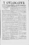 Y Gwladgarwr Saturday 11 September 1858 Page 1