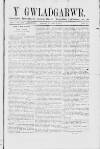 Y Gwladgarwr Saturday 16 October 1858 Page 1