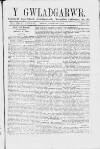 Y Gwladgarwr Saturday 06 November 1858 Page 1