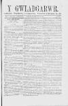 Y Gwladgarwr Saturday 20 November 1858 Page 1
