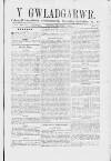 Y Gwladgarwr Saturday 18 December 1858 Page 1