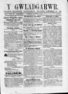 Y Gwladgarwr Saturday 05 March 1859 Page 1