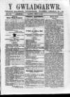 Y Gwladgarwr Saturday 13 August 1859 Page 1
