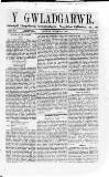 Y Gwladgarwr Saturday 21 January 1860 Page 1