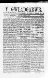 Y Gwladgarwr Saturday 17 March 1860 Page 1