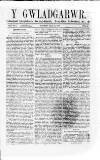 Y Gwladgarwr Saturday 12 May 1860 Page 1