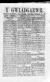 Y Gwladgarwr Saturday 26 May 1860 Page 1