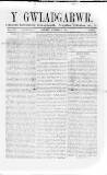 Y Gwladgarwr Saturday 09 June 1860 Page 1