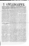 Y Gwladgarwr Saturday 16 June 1860 Page 1