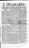 Y Gwladgarwr Saturday 07 July 1860 Page 1