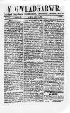 Y Gwladgarwr Saturday 22 September 1860 Page 1