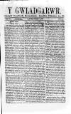 Y Gwladgarwr Saturday 06 October 1860 Page 1