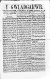 Y Gwladgarwr Saturday 13 October 1860 Page 1
