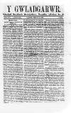 Y Gwladgarwr Saturday 27 October 1860 Page 1