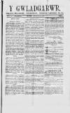 Y Gwladgarwr Saturday 10 February 1866 Page 1