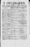 Y Gwladgarwr Saturday 24 March 1866 Page 1
