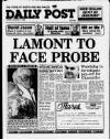 Liverpool Daily Post (Welsh Edition) Tuesday 01 December 1992 Page 1