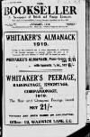 Bookseller Wednesday 01 January 1919 Page 1
