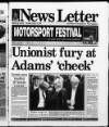 Belfast News-Letter Thursday 17 August 2000 Page 1
