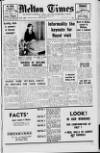Melton Mowbray Times and Vale of Belvoir Gazette Friday 10 March 1972 Page 1
