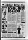 Melton Mowbray Times and Vale of Belvoir Gazette Friday 01 September 1989 Page 1