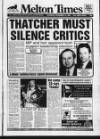 Melton Mowbray Times and Vale of Belvoir Gazette Thursday 15 November 1990 Page 1