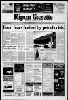 Ripon Gazette Friday 15 September 2000 Page 1